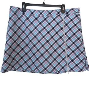 Lady Hagen Womens Purple Blue Plaid Golf Skort Size 16 Performance Active Skirt